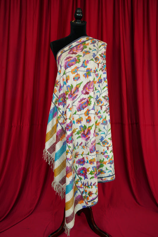 smoke natural grey GI kani jamma pashmina shawl 9940