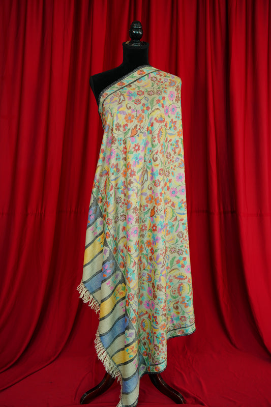 biscuit natural GI kani jamma pashmina shawl 9941