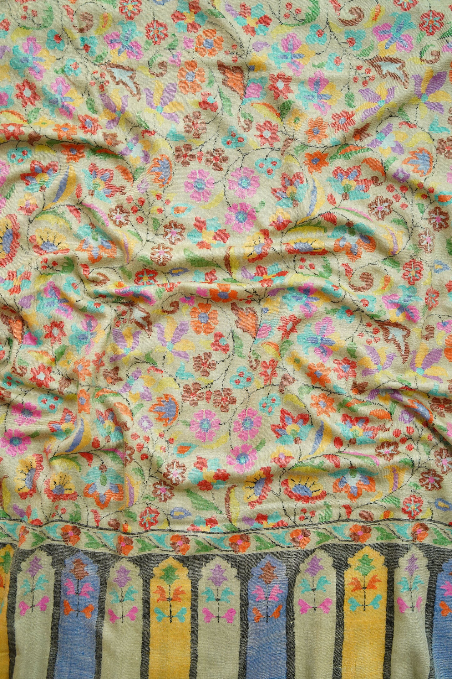 biscuit natural GI kani jamma pashmina shawl 9941