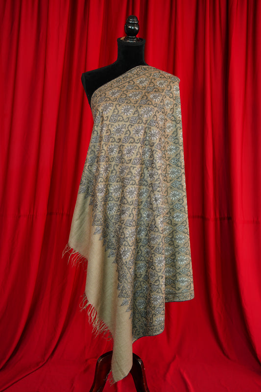 natural GI embroidery pashmina shawl 9946