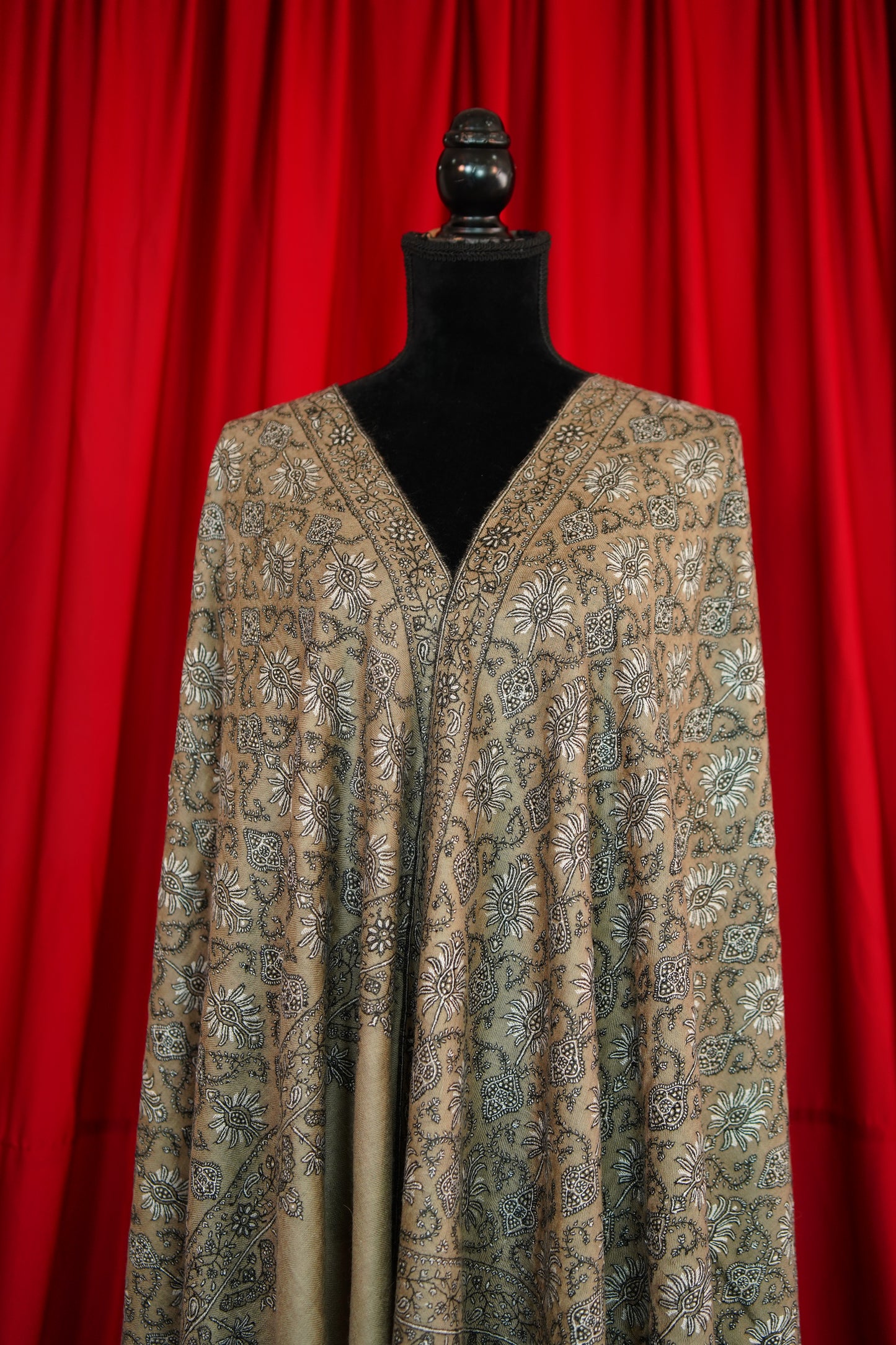 natural GI embroidery pashmina shawl 9946