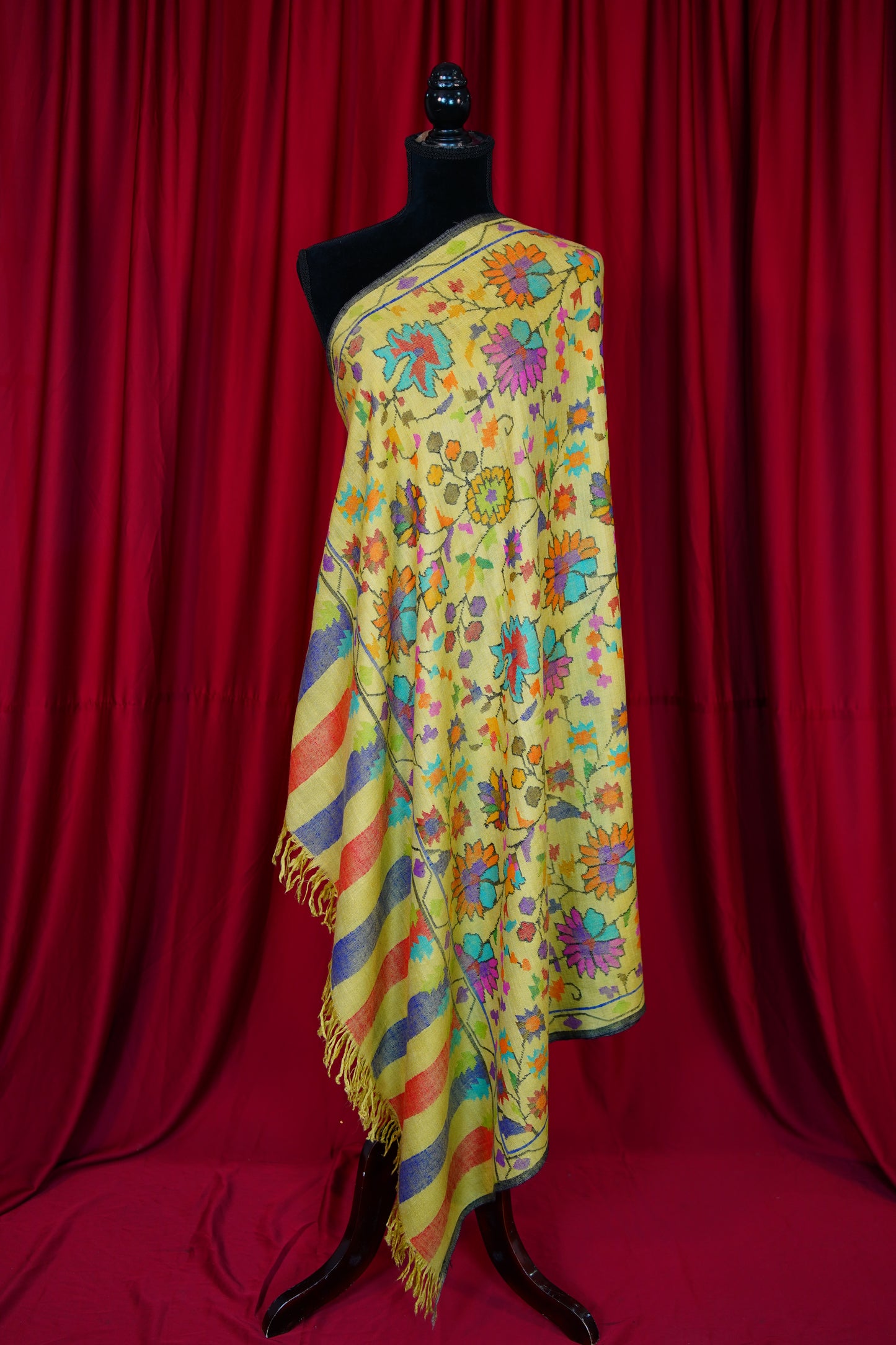 Daffodil yellow GI kani jamma pashmina shawl 9955