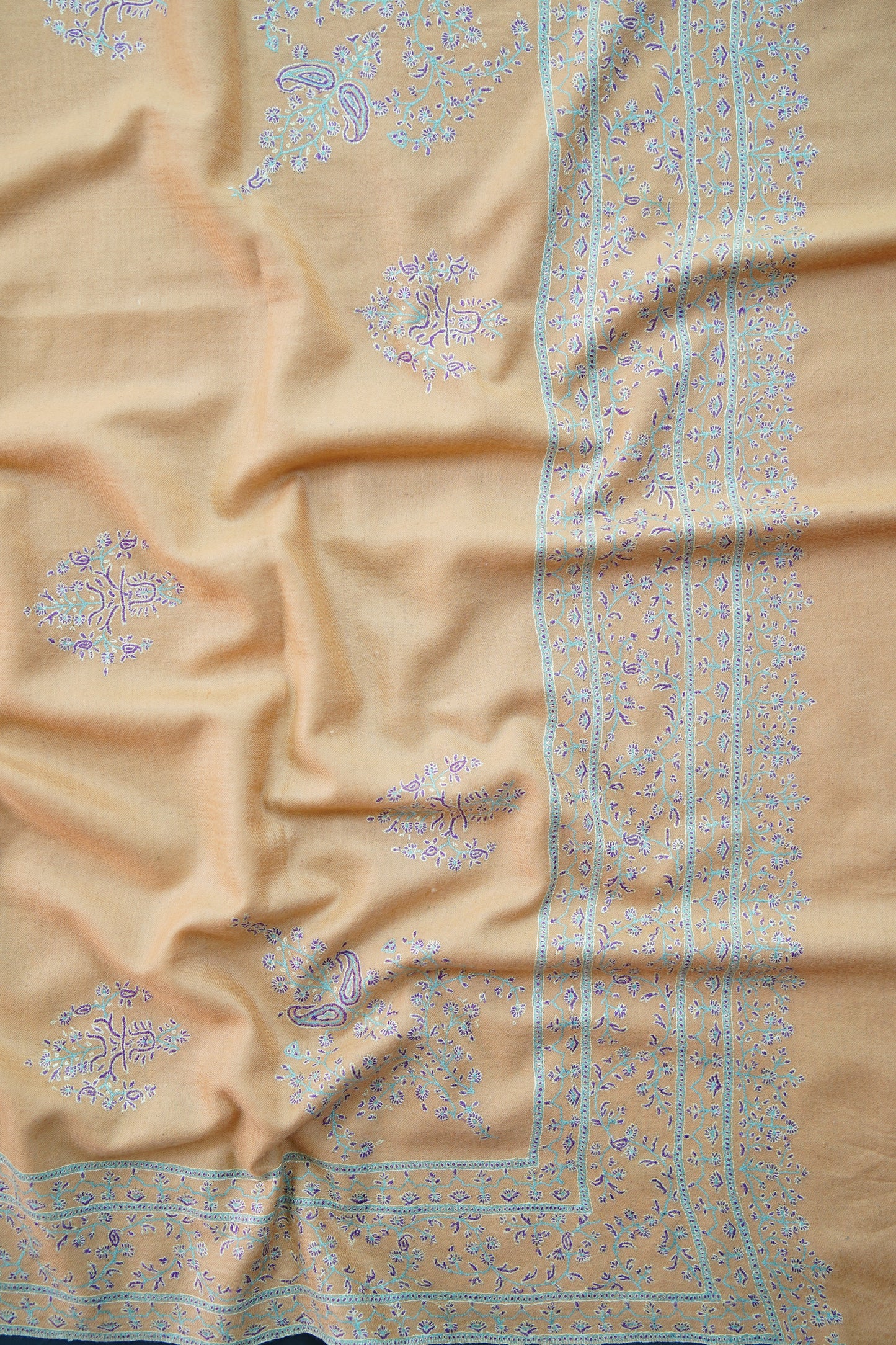 buttercup GI butis embroidery pashmina shawl 9960
