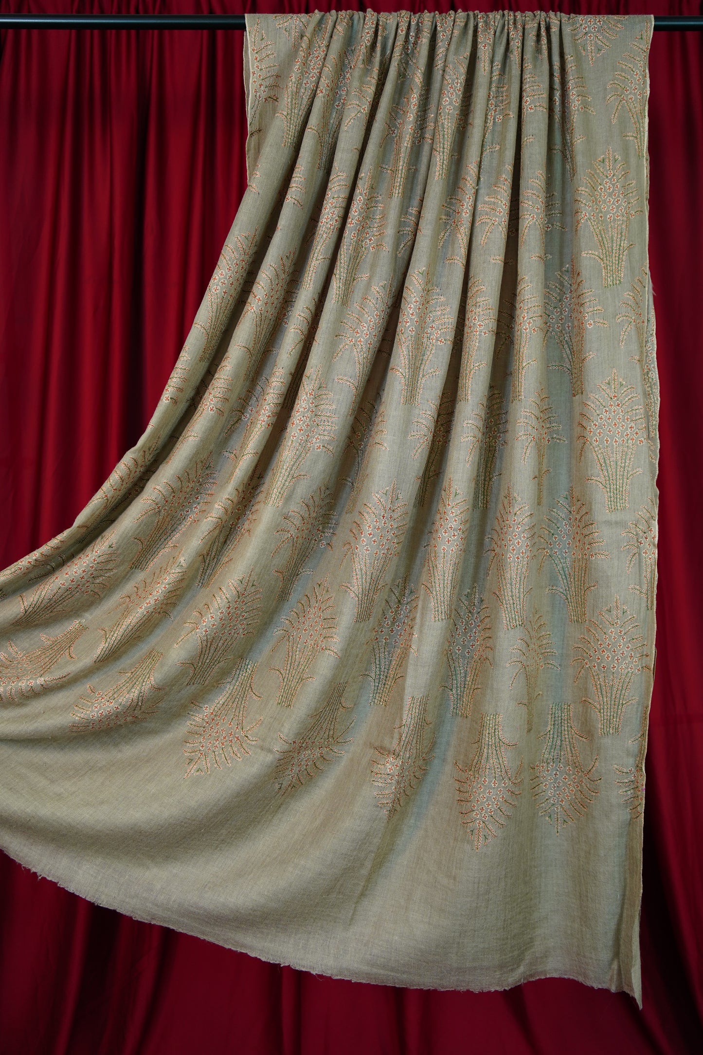 natural XL GI butis embroidery pashmina shawl 9965