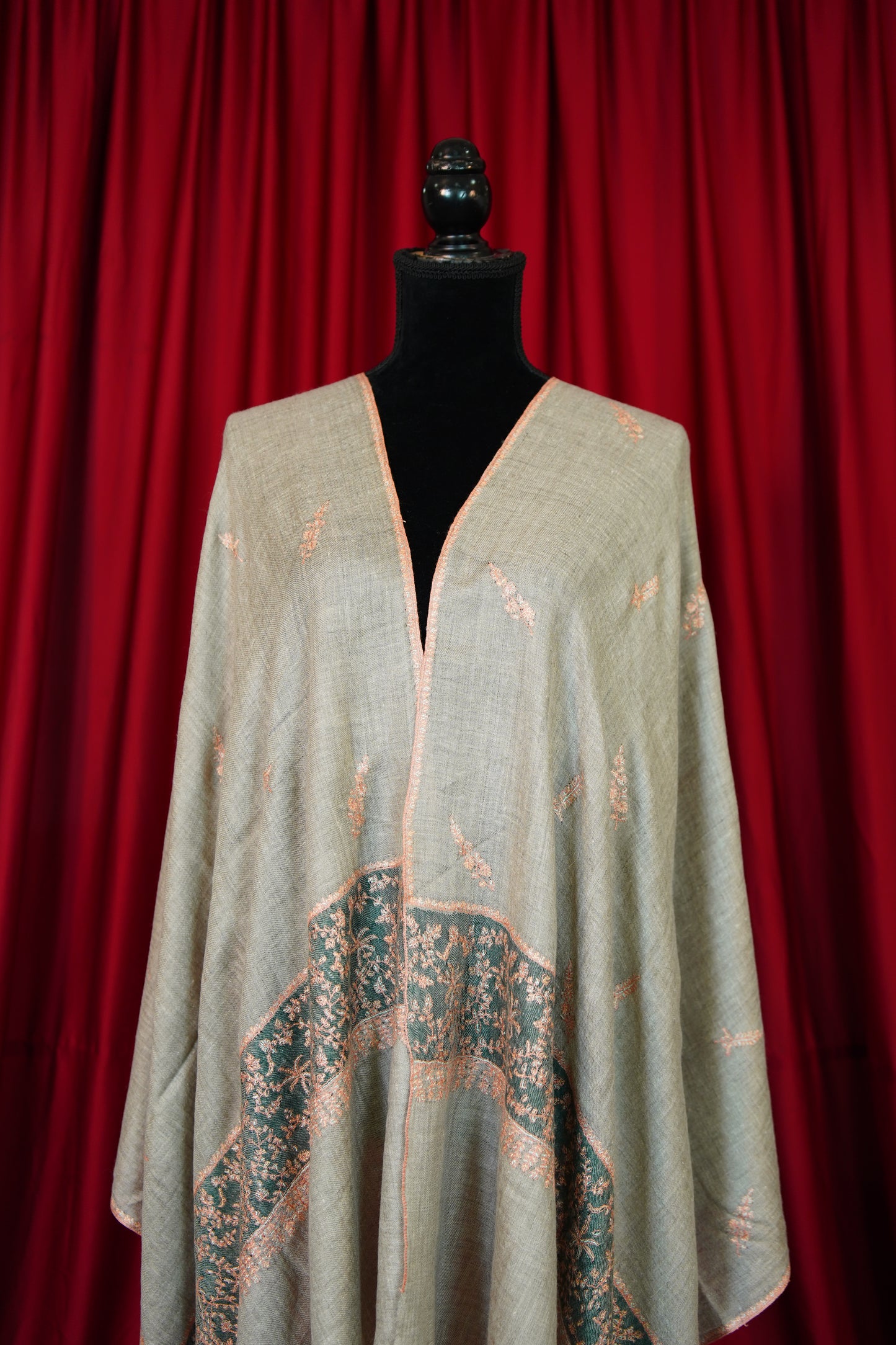 natural GI butis embroidery pashmina stole 9966