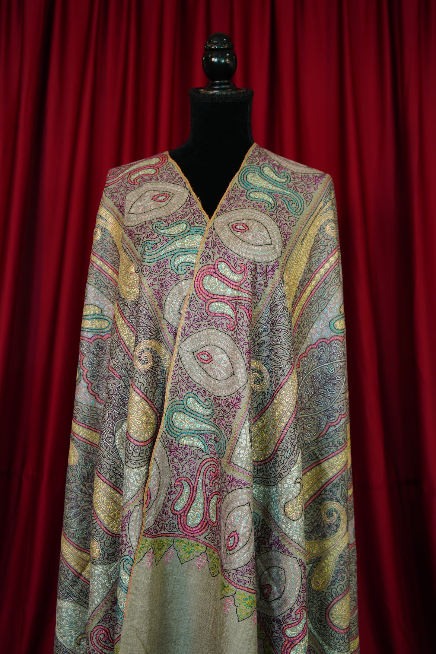 natural GI jamma embroidery pashmina shawl 9972