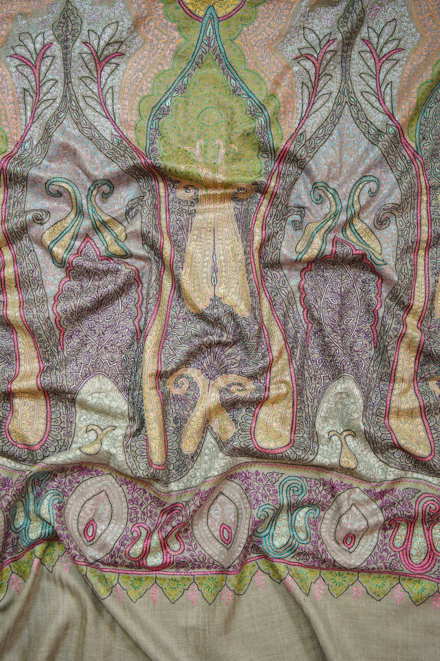 natural GI jamma embroidery pashmina shawl 9972