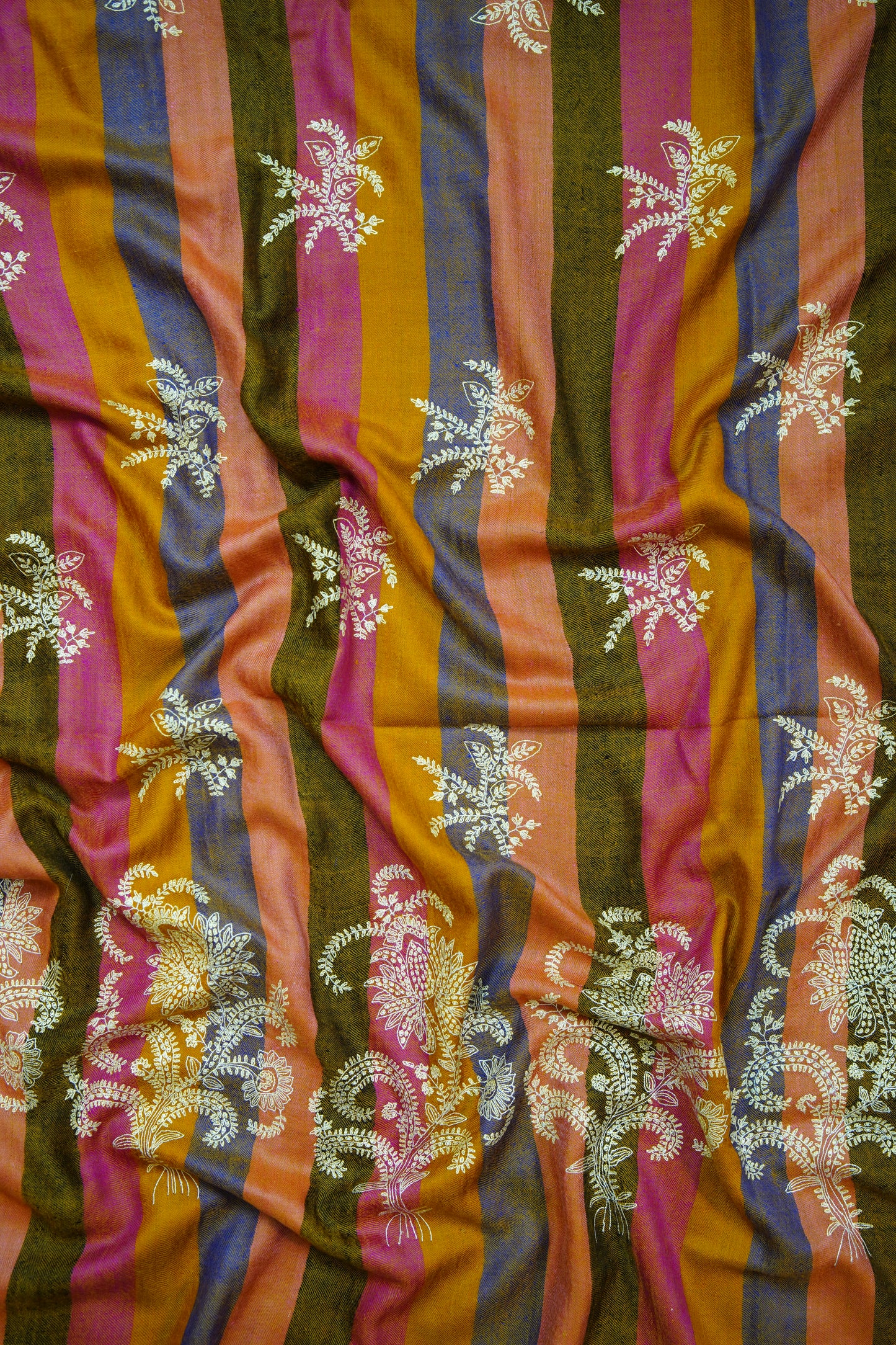 multi-coloured GI embroidery pashmina shawl 9973