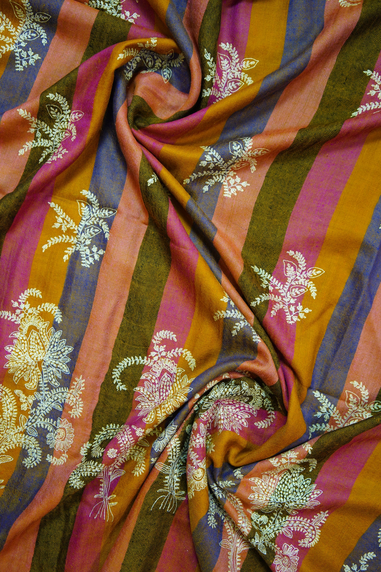 multi-coloured GI embroidery pashmina shawl 9973