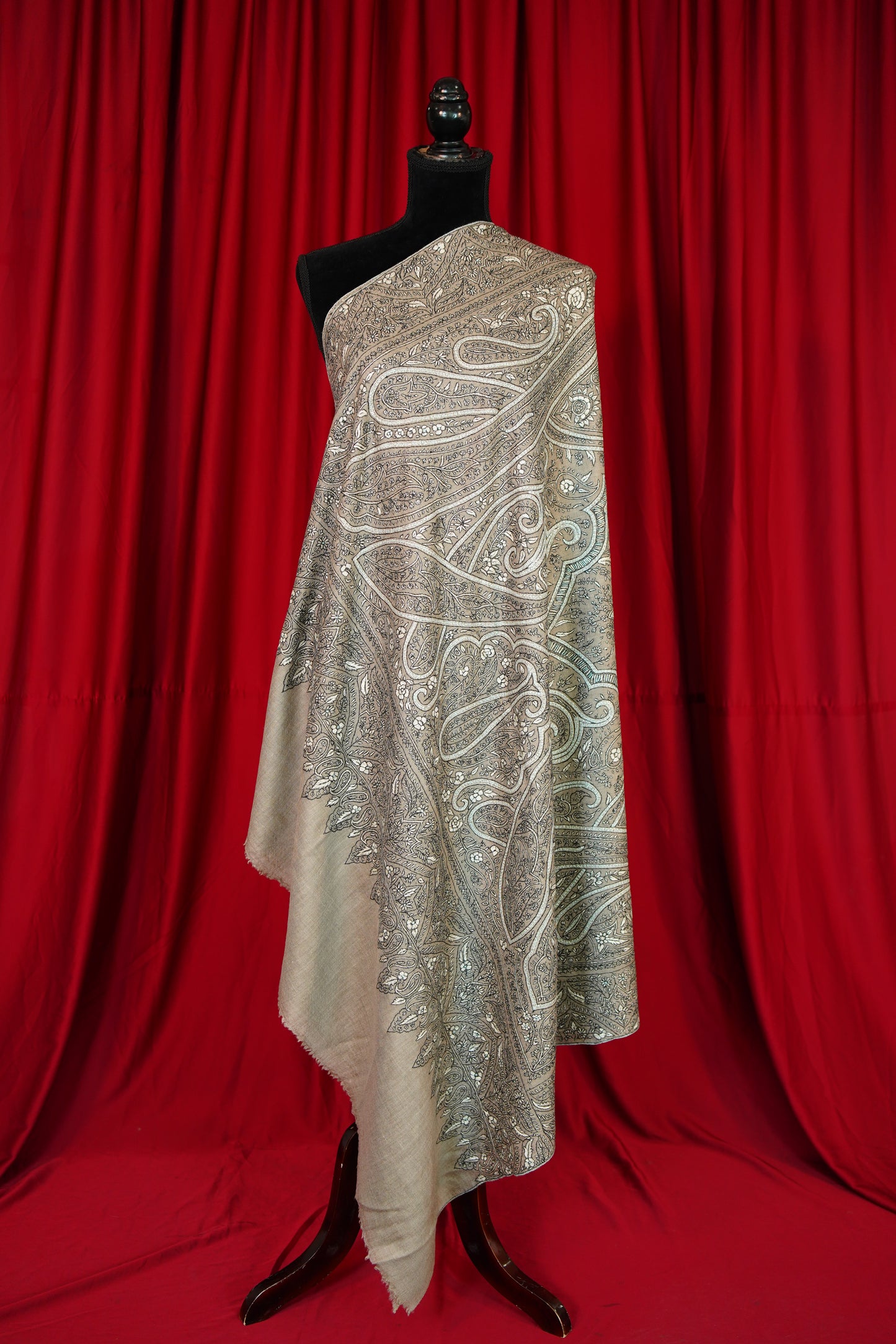 natural GI jamma embroidery pashmina shawl 9976