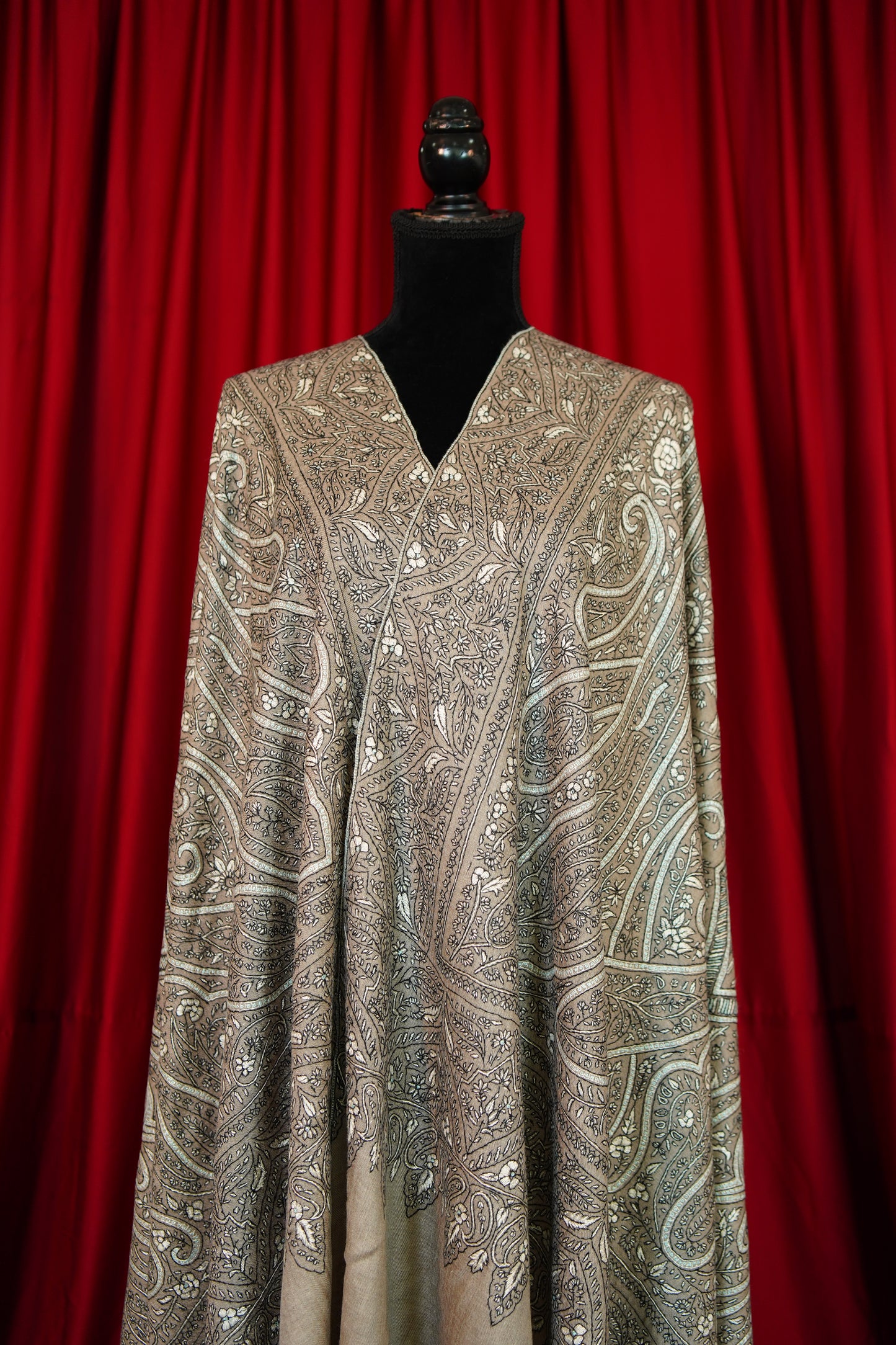 natural GI jamma embroidery pashmina shawl 9976