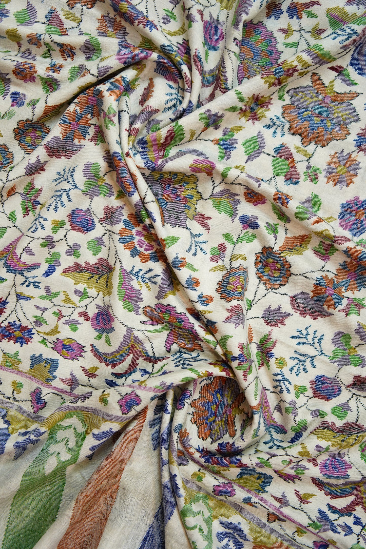 white GI kani jamma pashmina shawl 9979
