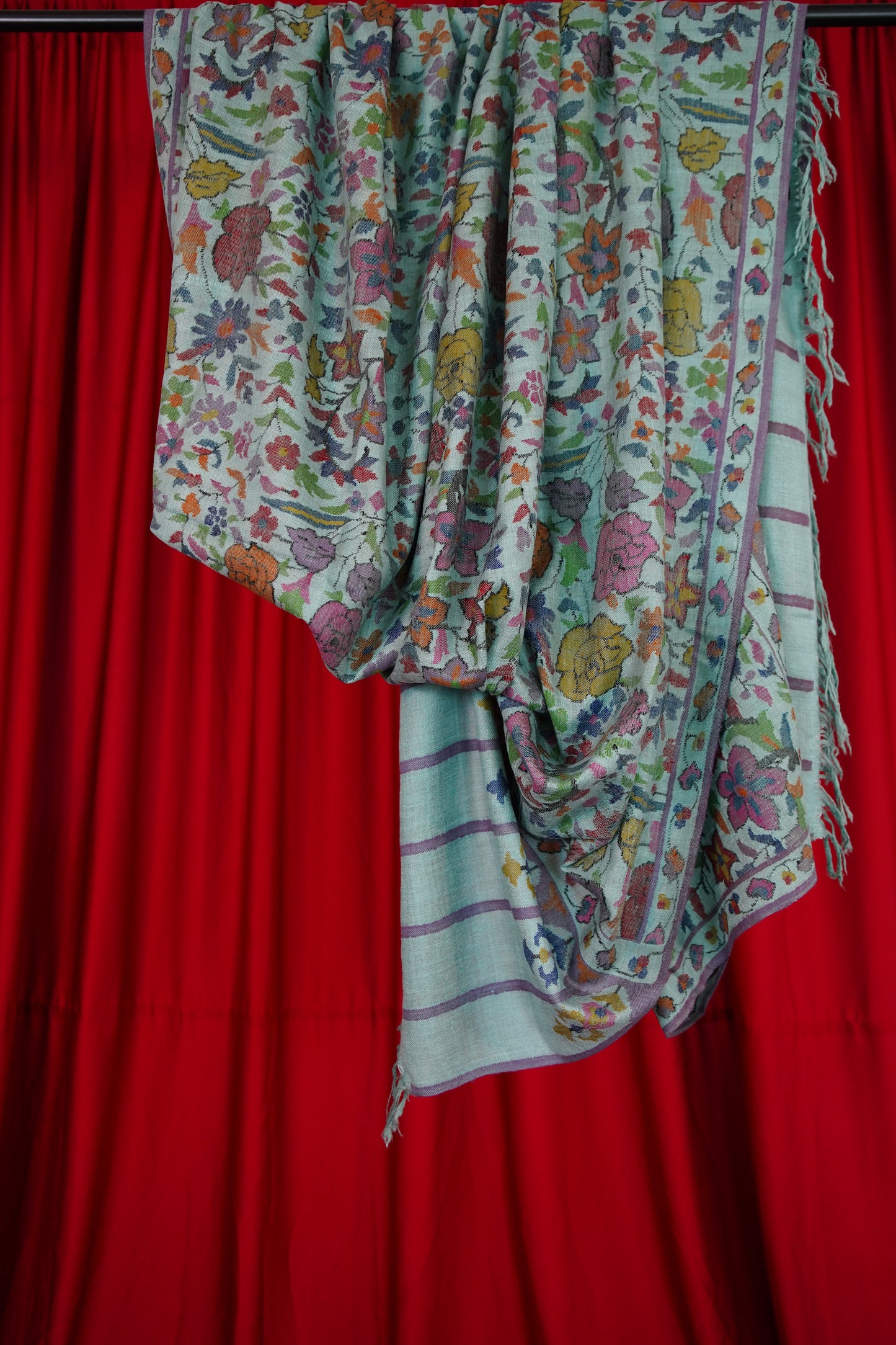 pigeon blue XL GI kani jamma pashmina shawl 9980