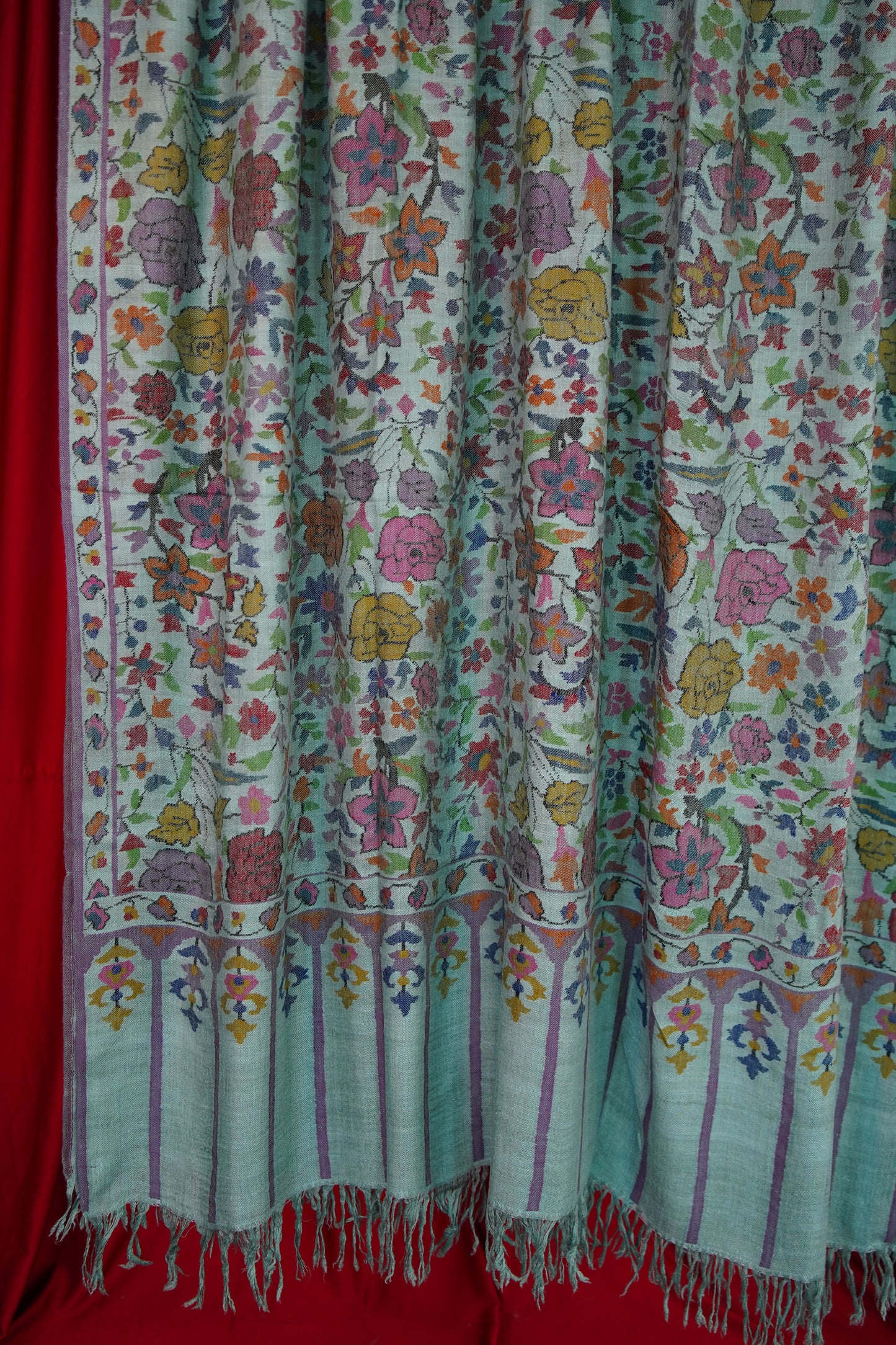 pigeon blue XL GI kani jamma pashmina shawl 9980