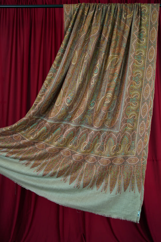 natural XL GI jamma embroidery pashmina shawl 9981