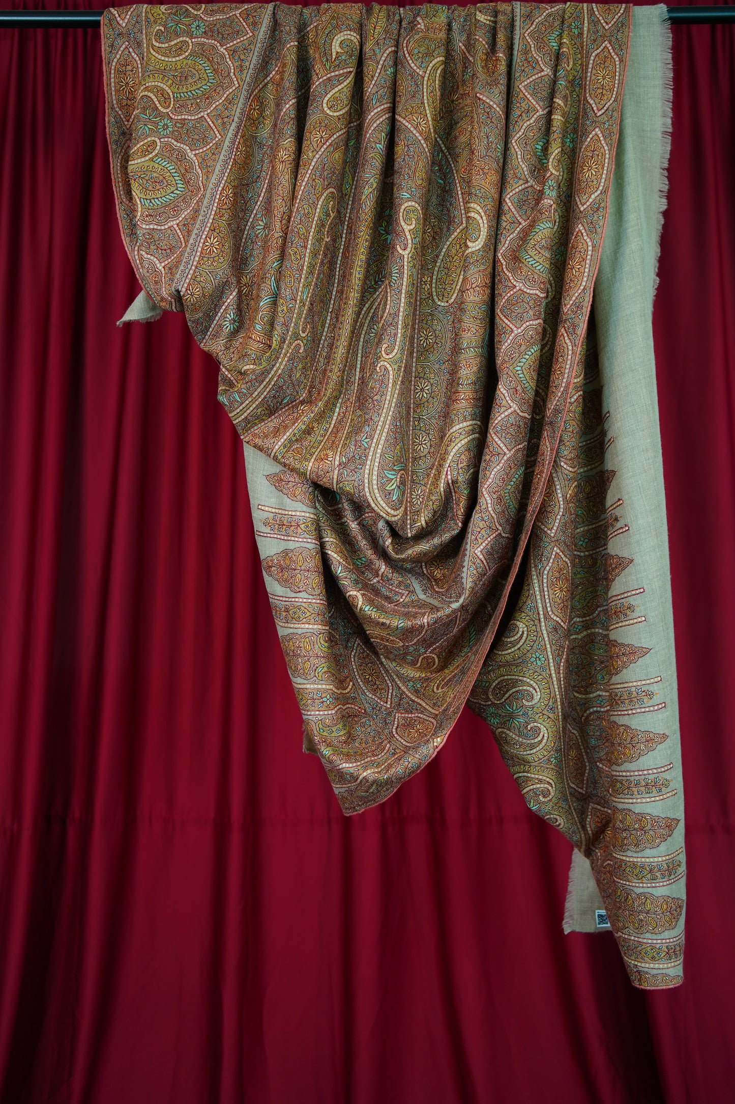 natural XL GI jamma embroidery pashmina shawl 9981
