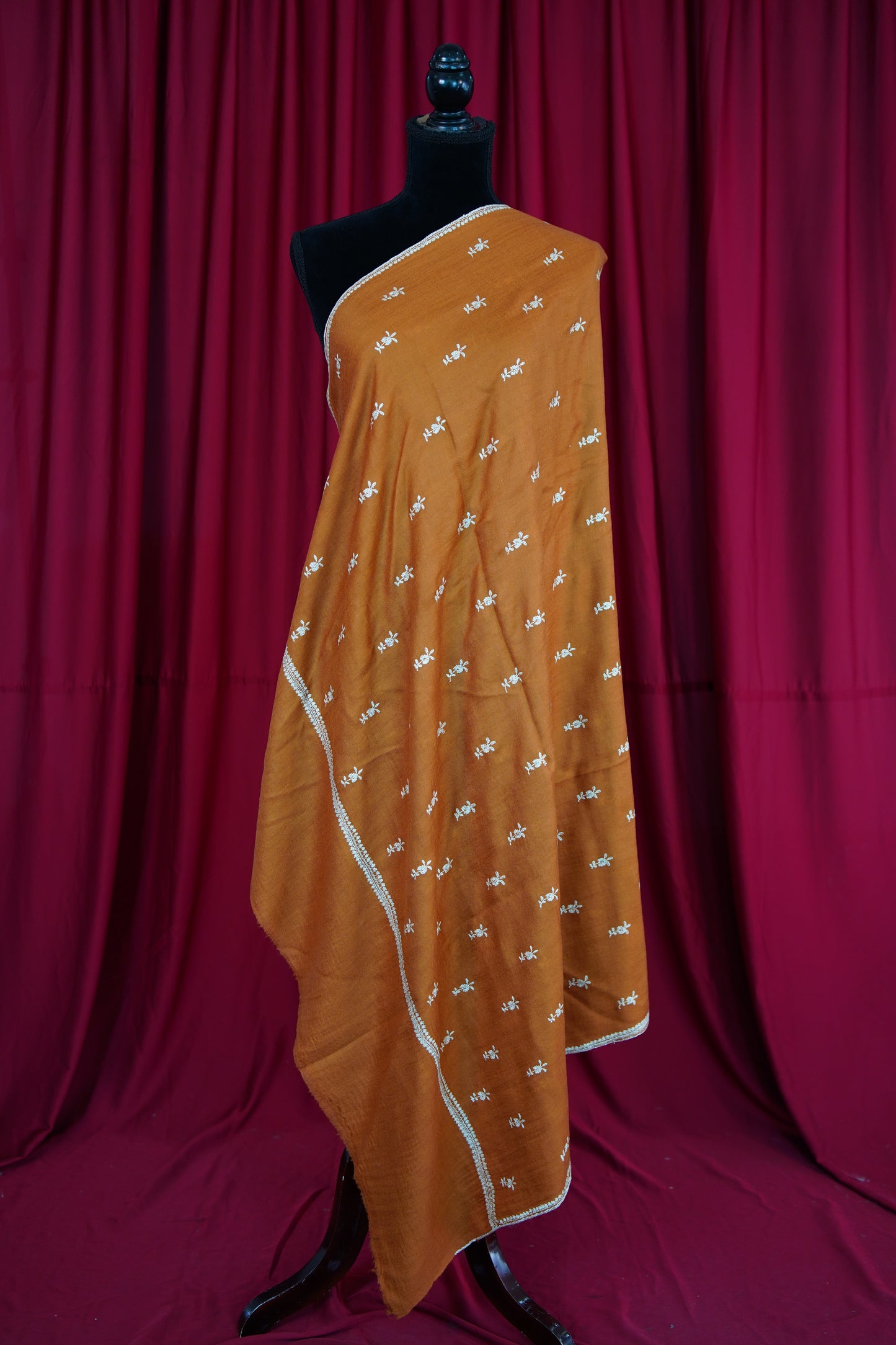 papaya GI butis embroidery pashmina shawl 9984