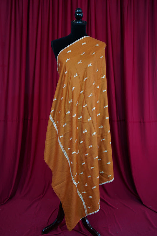 papaya GI butis embroidery pashmina shawl 9984