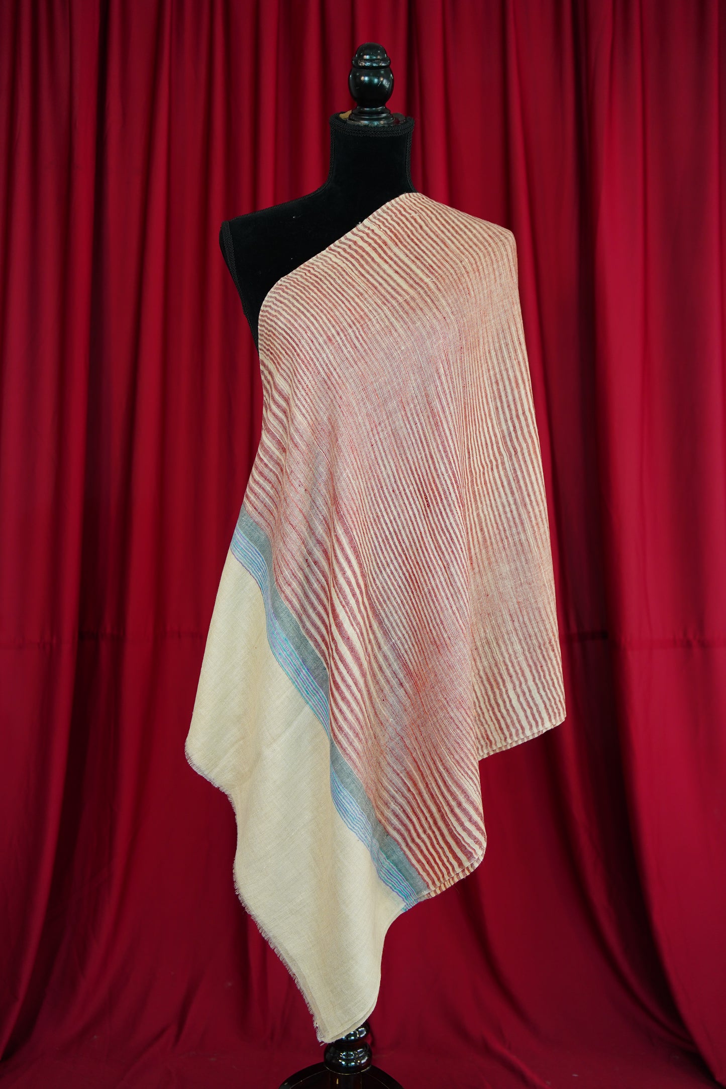 multi-coloured striped pashmina stole 9988