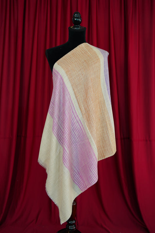multi-coloured striped pashmina stole 9989