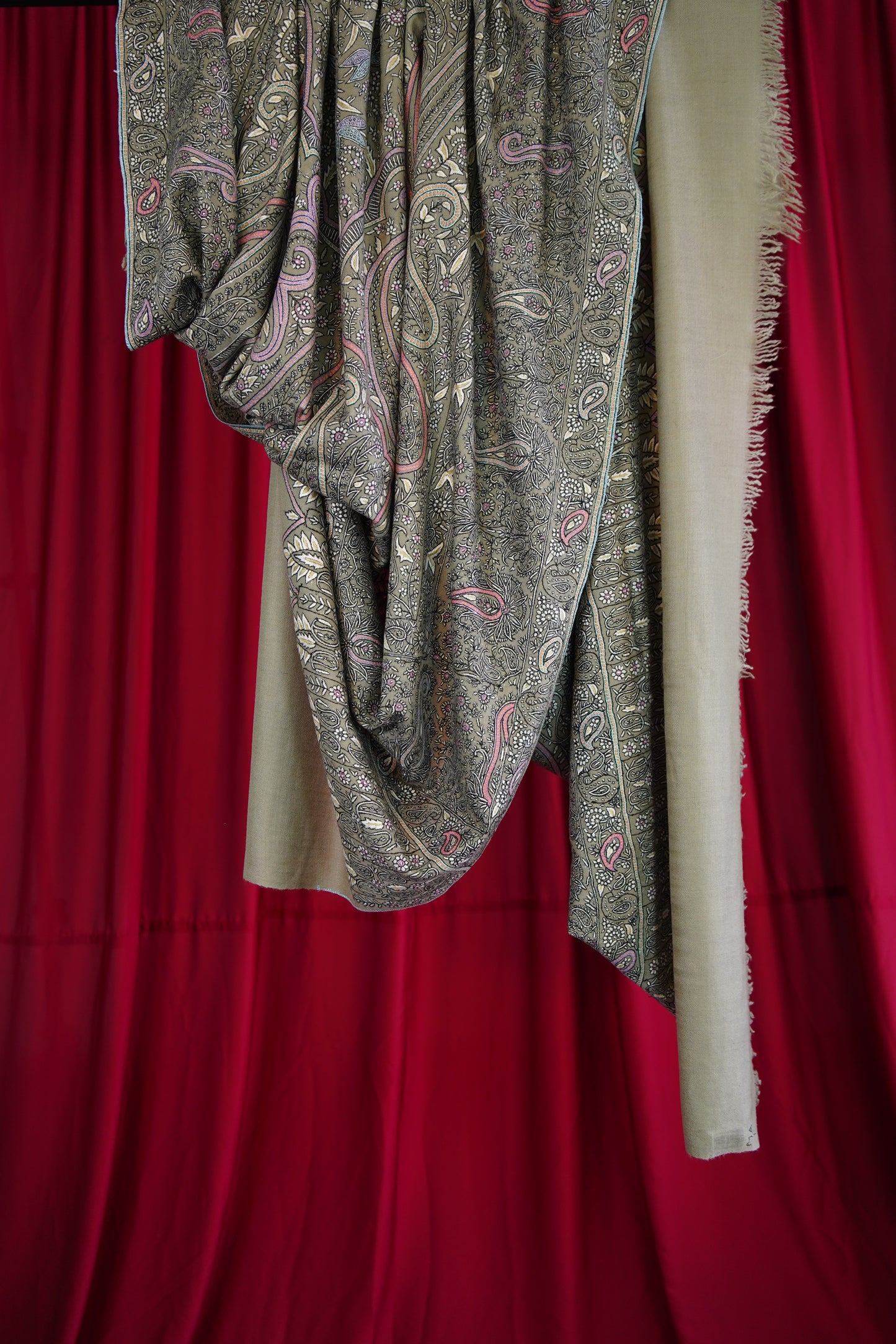 natural XL GI jamma embroidery pashmina shawl 9991