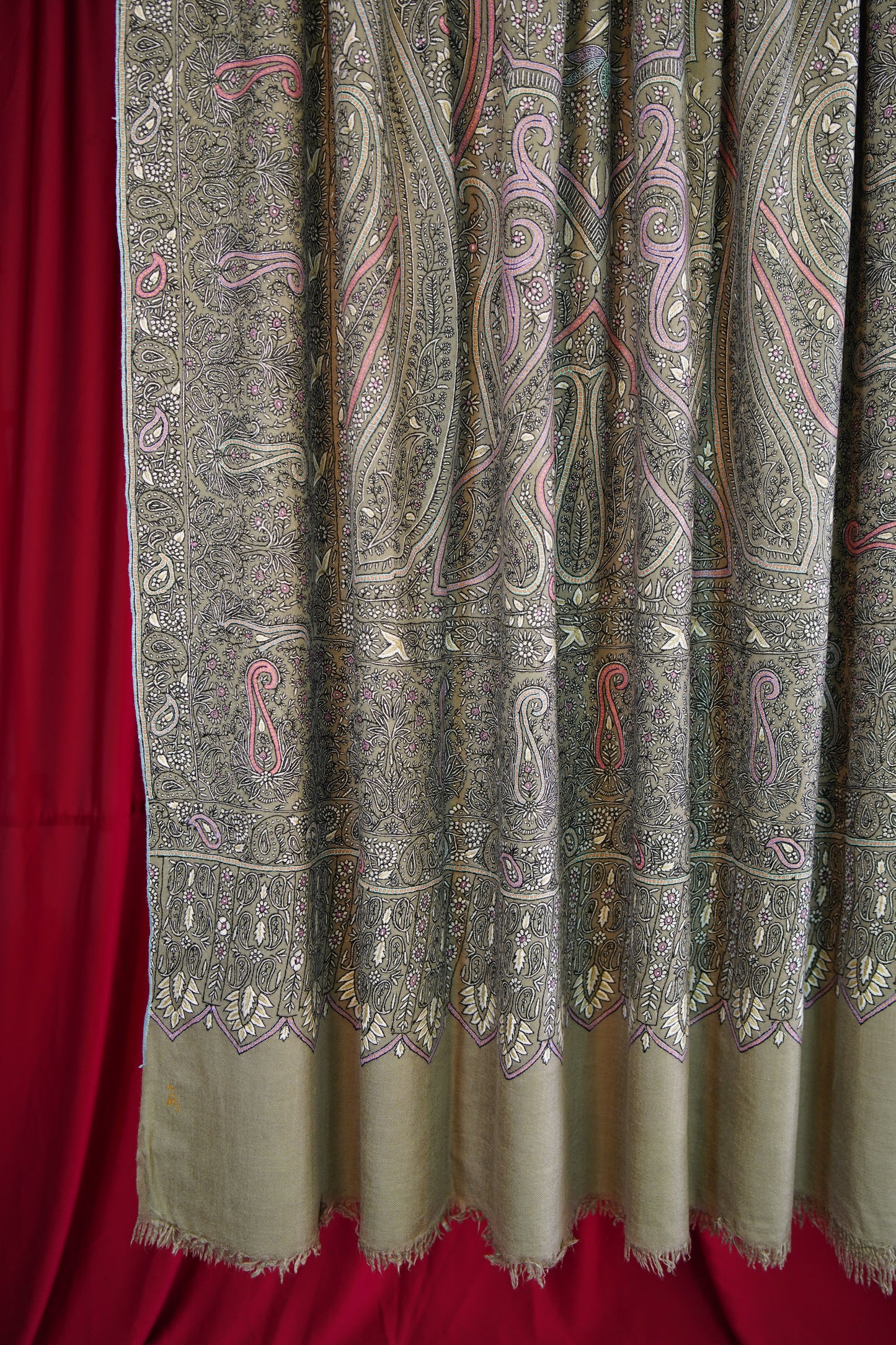 natural XL GI jamma embroidery pashmina shawl 9991