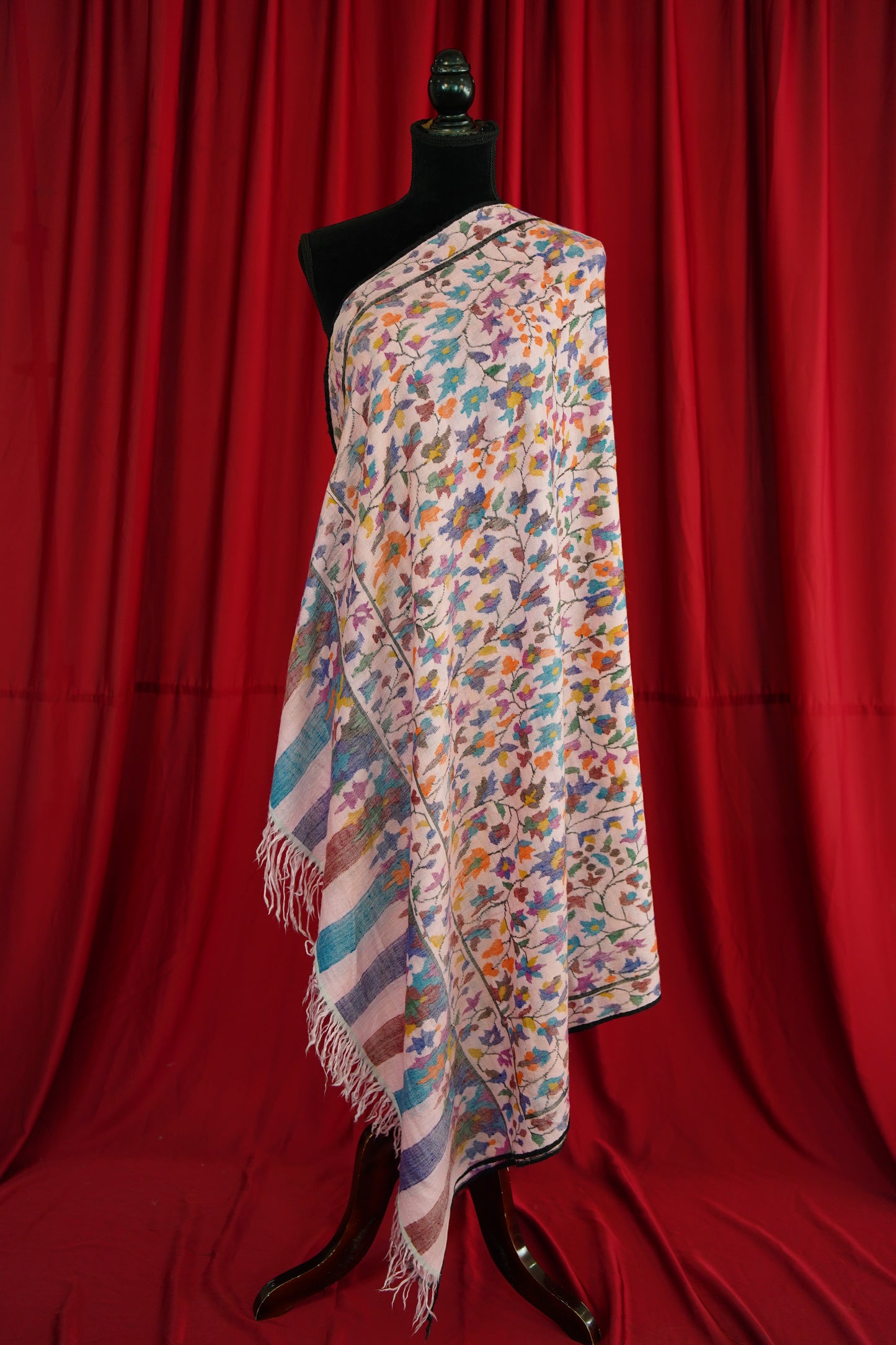 pink GI light weight kani jamma pashmina shawl 9996