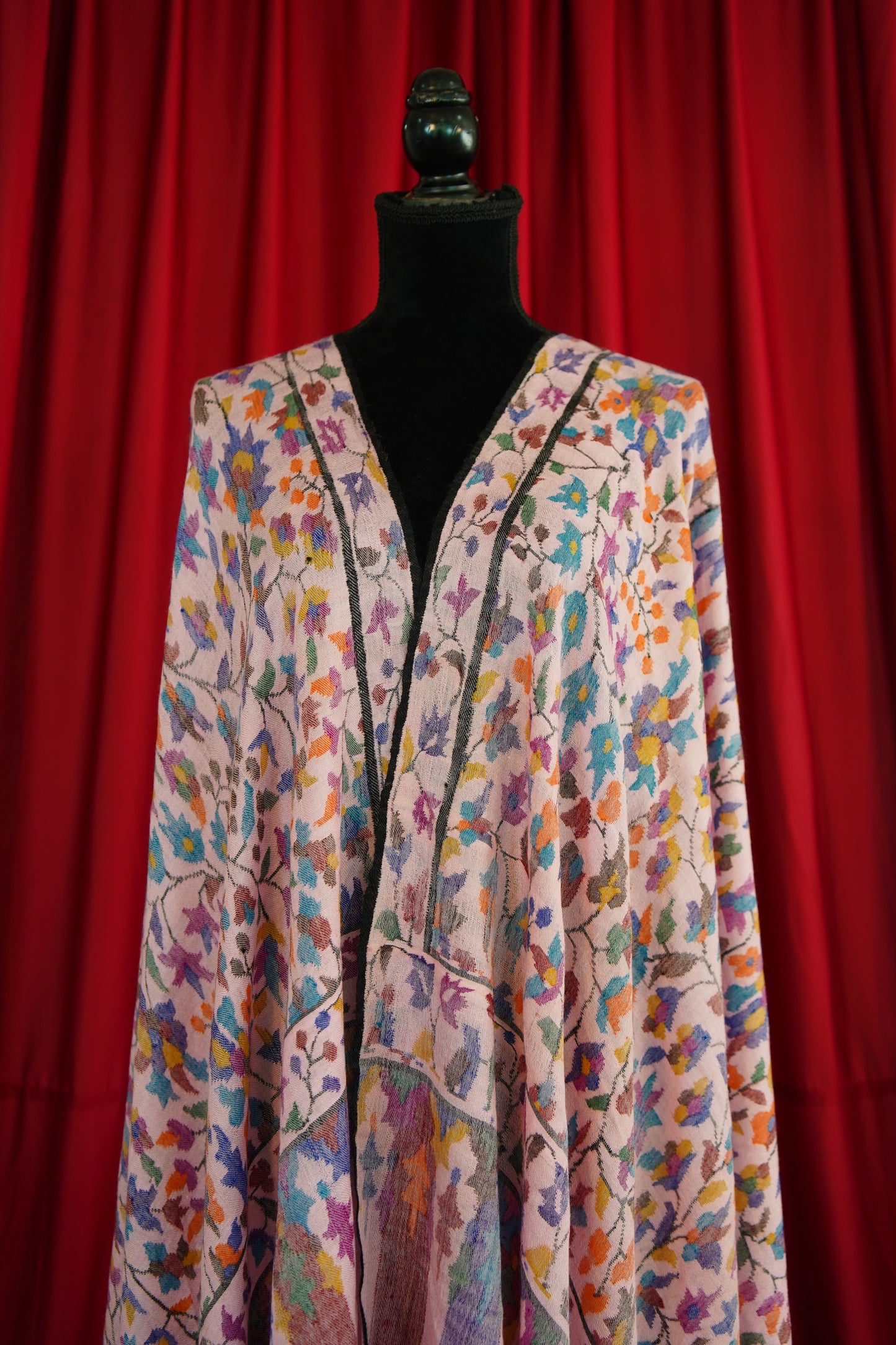 pink GI light weight kani jamma pashmina shawl 9996