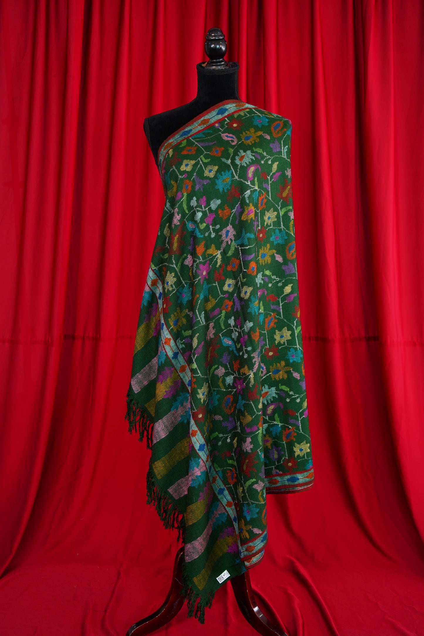 green GI kani jamma pashmina shawl 9997