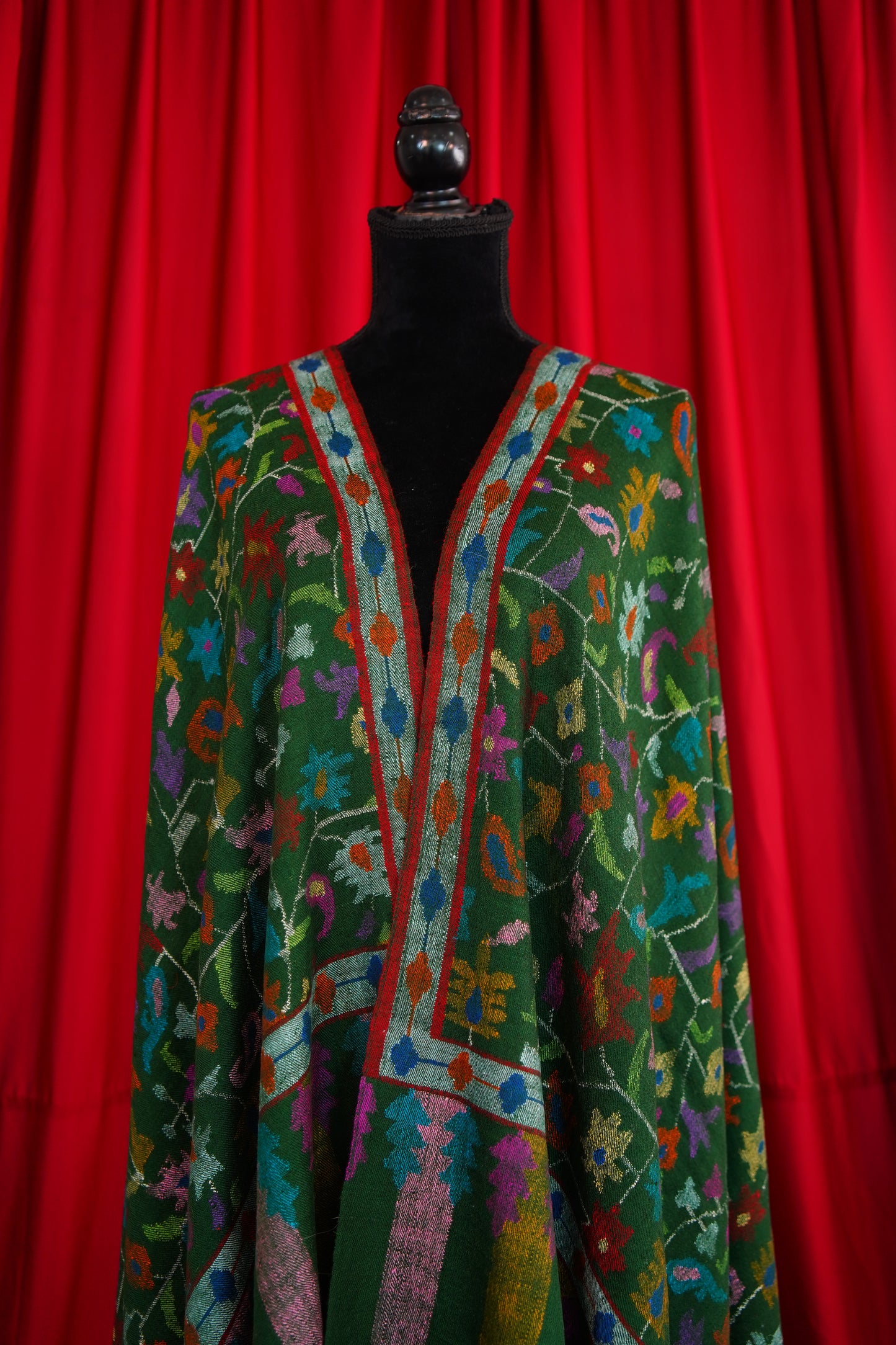 green GI kani jamma pashmina shawl 9997