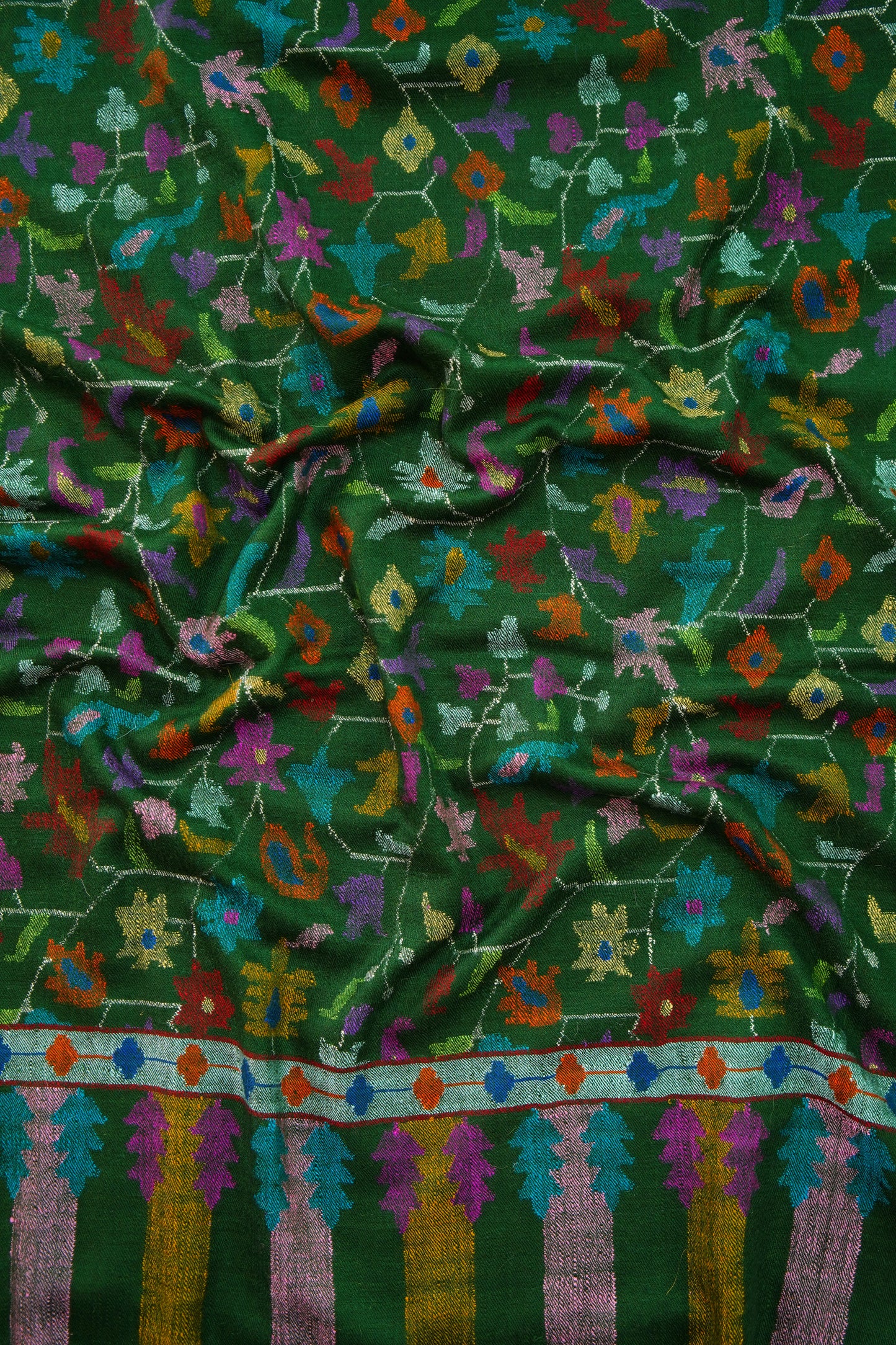 green GI kani jamma pashmina shawl 9997
