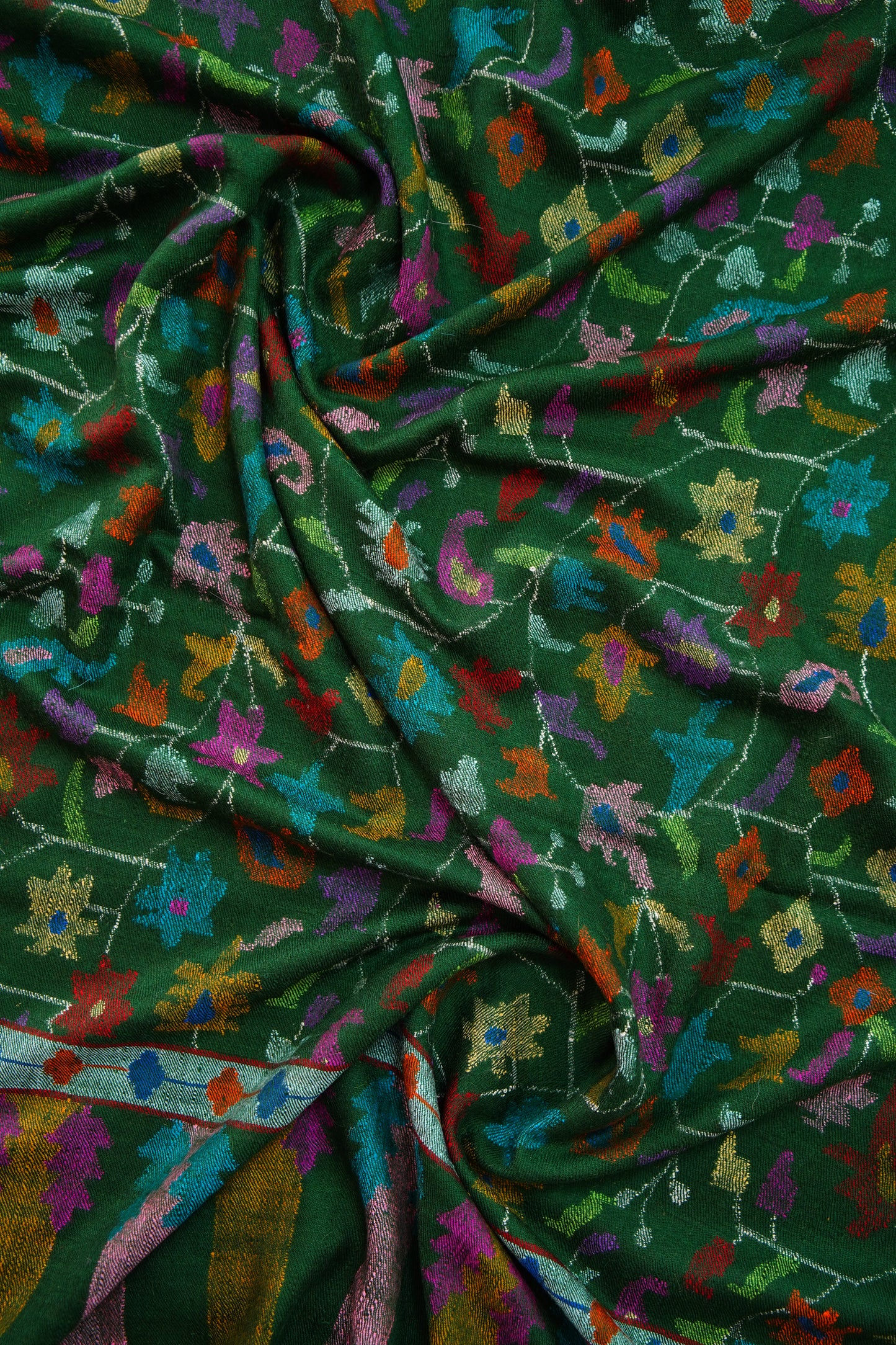 green GI kani jamma pashmina shawl 9997