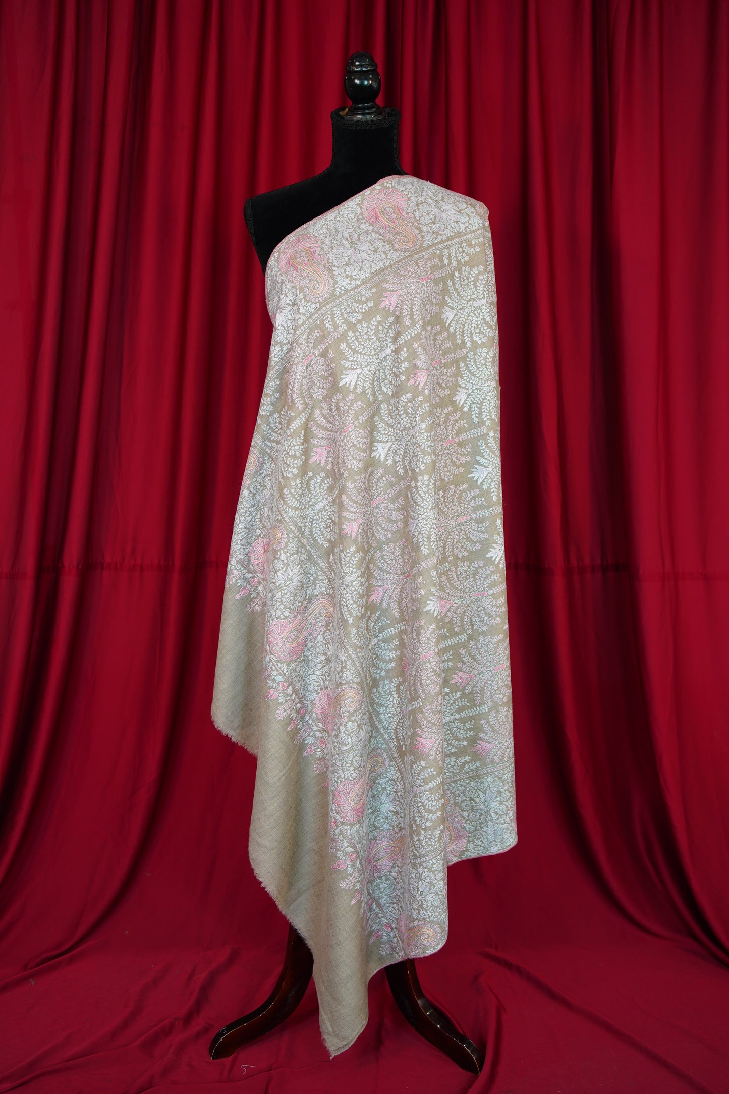 natural GI butis jamma embroidery pashmina shawl 9999