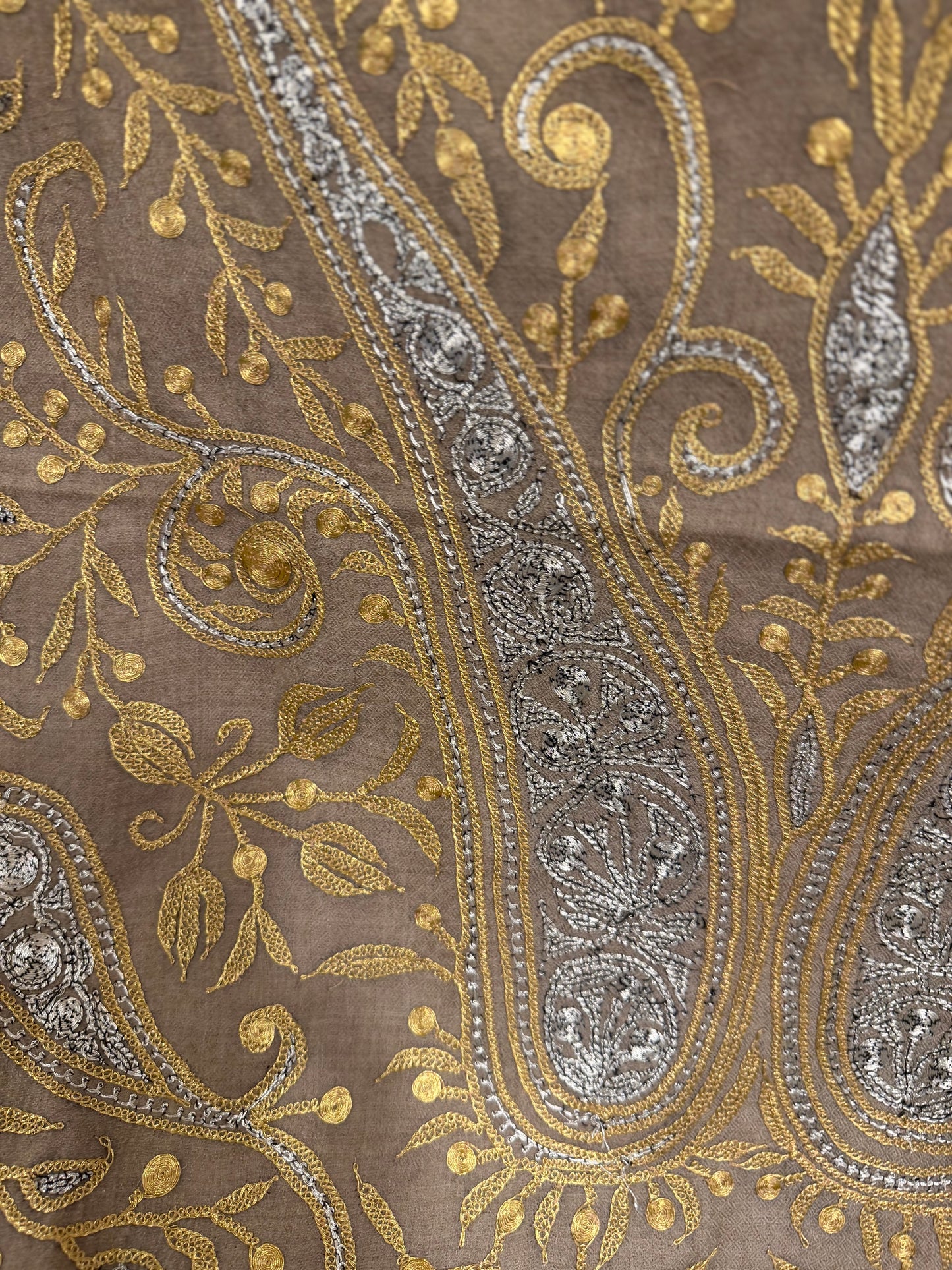Hand tilla pashmina Natural shawl