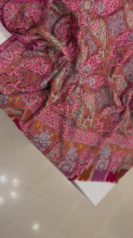 Sui Jama with Multicolour pashmina base