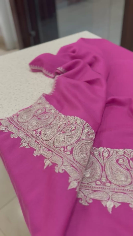 Bubble gum pink pashmina handtilla shawl