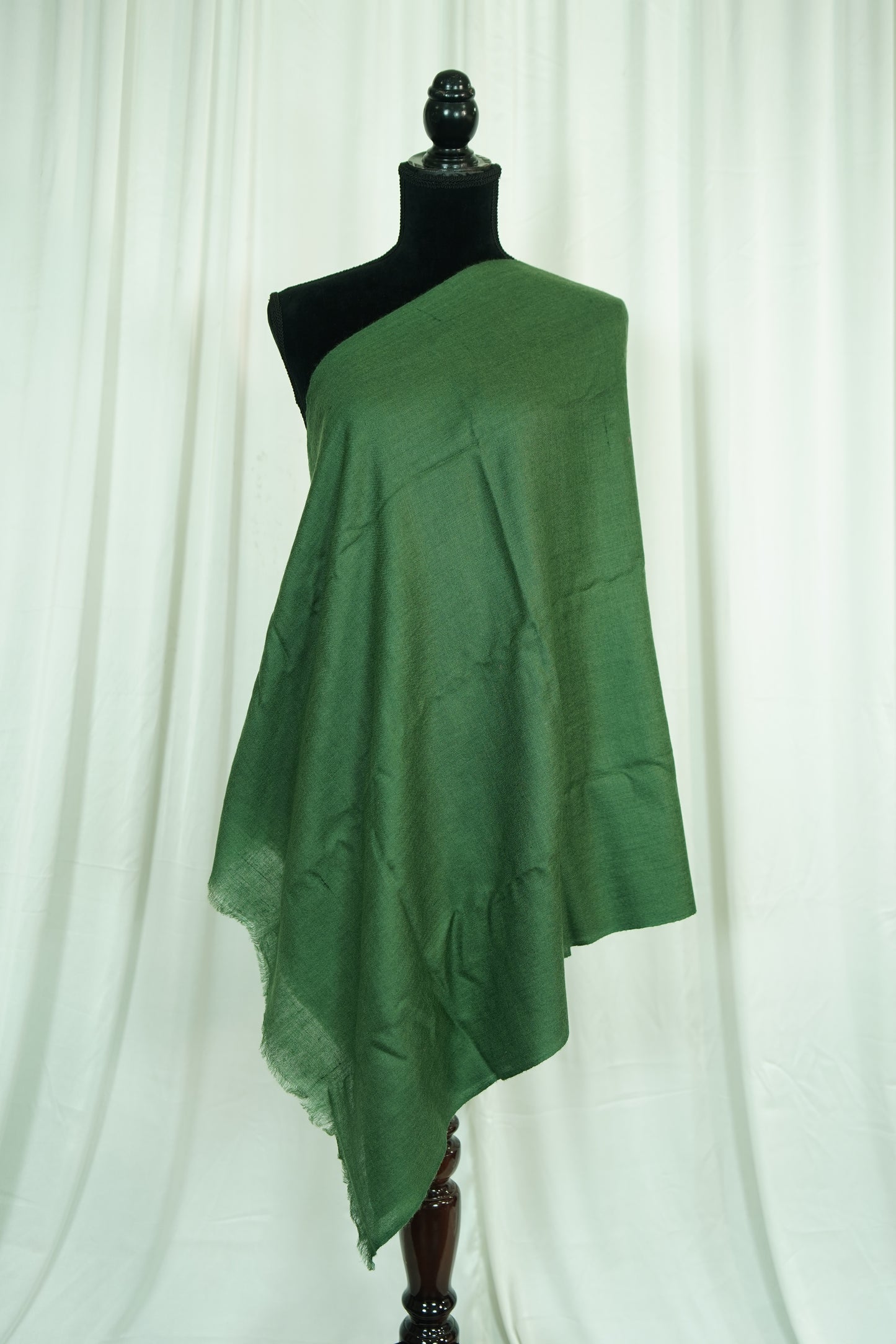 solid green pashmina stole S17