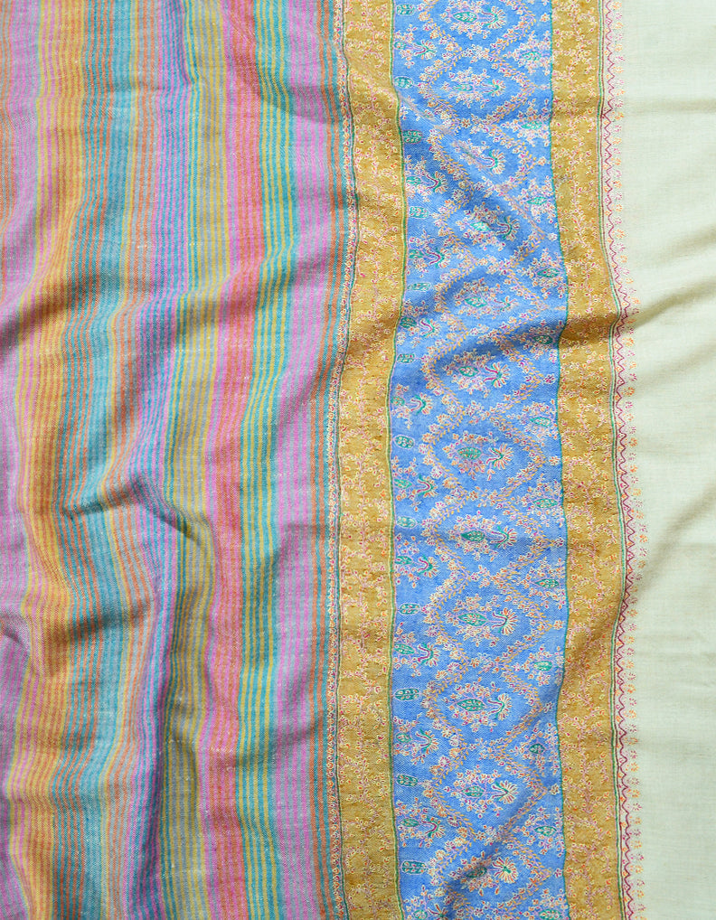 Multicoloured Embroidery Pashmina Shawl 7347