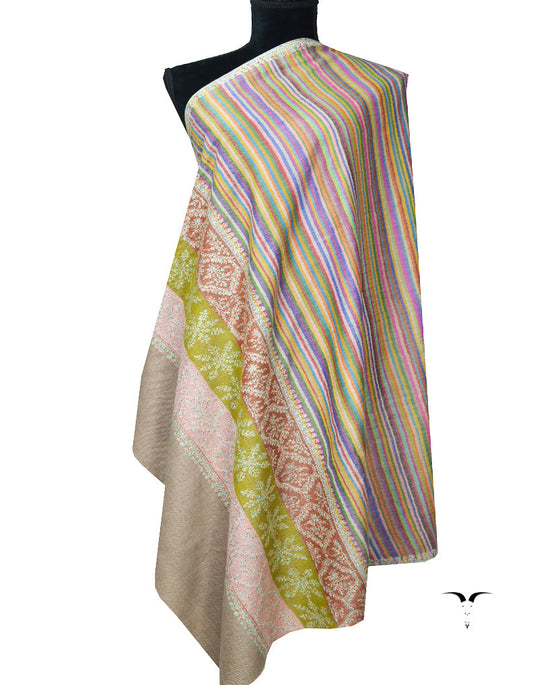 Multicoloured Embroidery Pashmina Shawl 7355