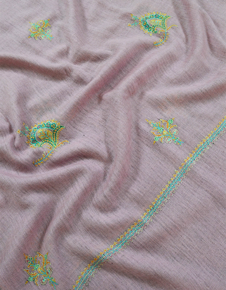 Light Pink Embroidery Pashmina Shawl 7357