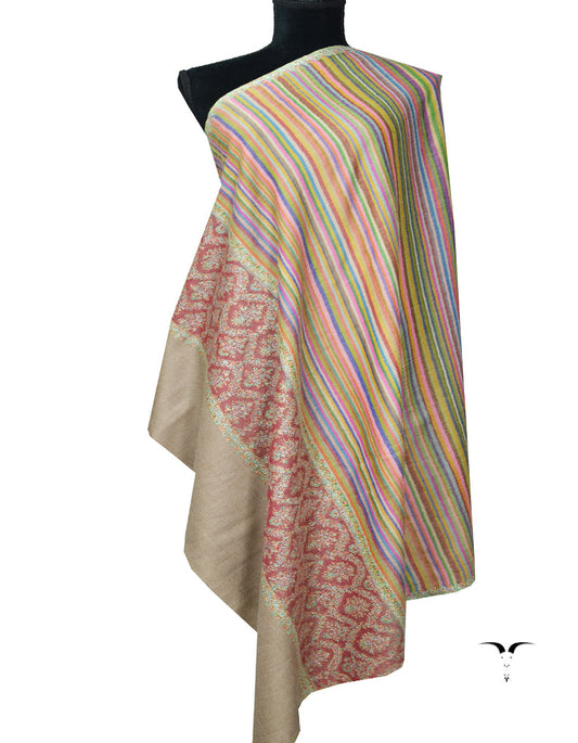 Multicoloured Embroidery Pashmina Shawl 7382