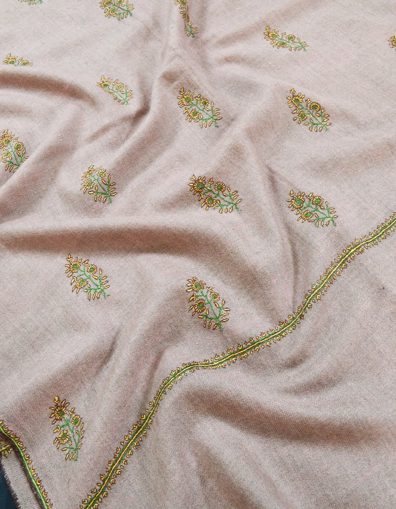 Light Pink Embroidery Pashmina  Stole 7384