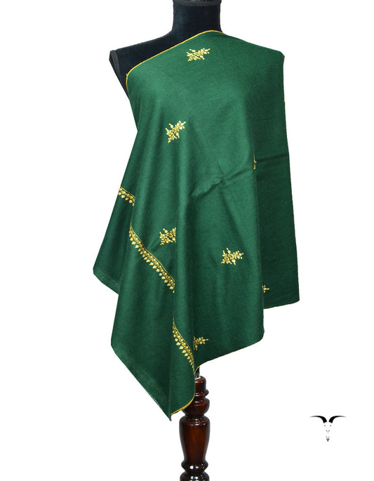 Green Embroidery Pashmina Stole 7386