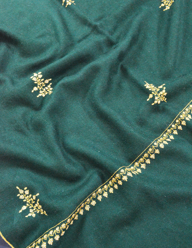 Green Embroidery Pashmina Stole 7386