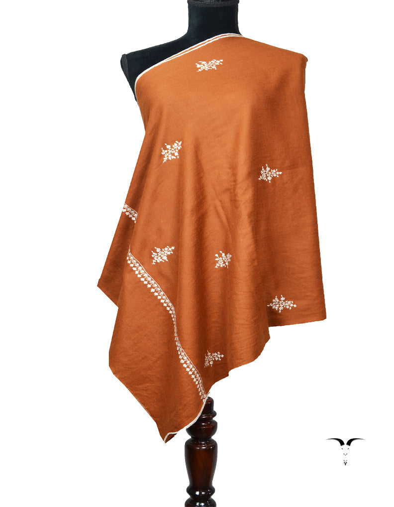 Brown Embroidery Pashmina Stole 7391