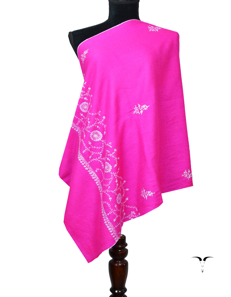 Pink Embroidery Pashmina Stole 7393