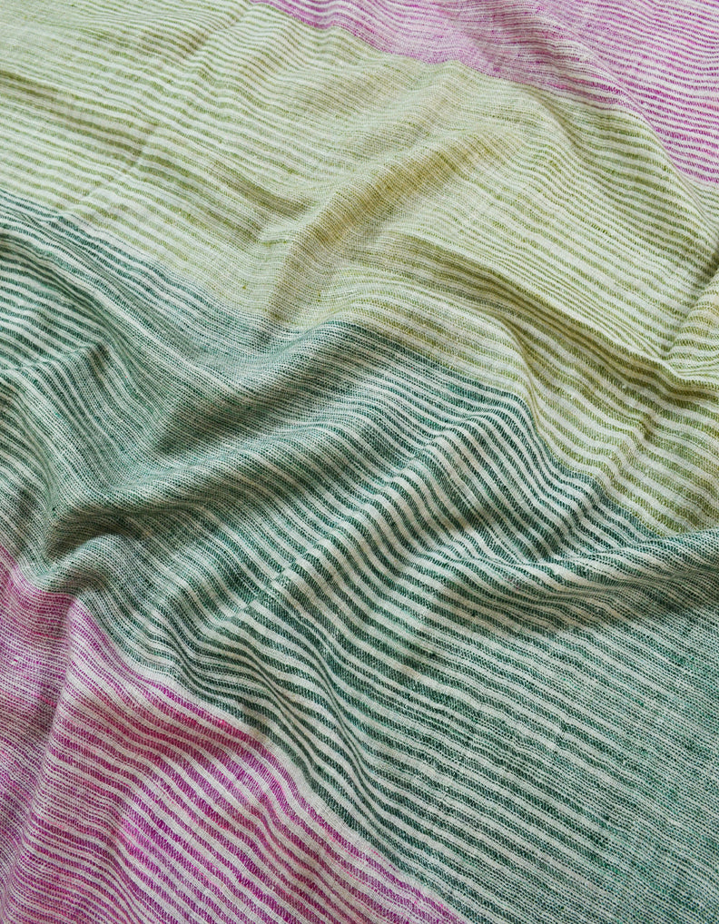 Pink and Green Embroidery Pasmina Shawl 7396