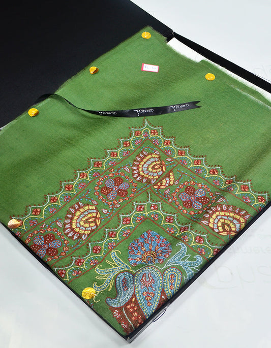 Mussar Rumaal Large Naqsha Olive Green RL00041