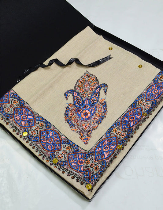 Mussar Rumaal Large Naqsha Off White RL01106