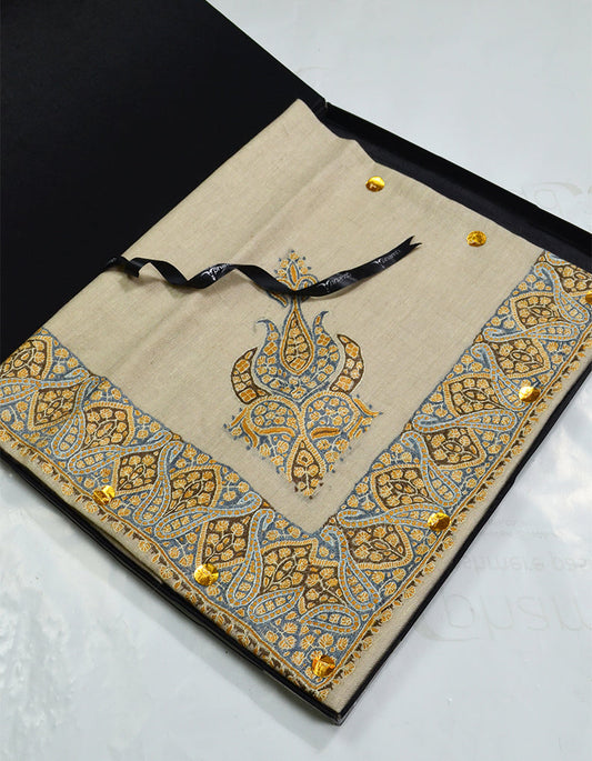 Mussar Rumaal Large Naqsha Off White RL01133